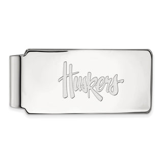 Sterling Silver Rhodium-plated LogoArt University of Nebraska Huskers Money Clip