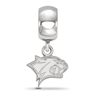 Sterling Silver Rhodium-plated LogoArt University of New Hampshire Wildcat Extra Small Dangle Bead Charm