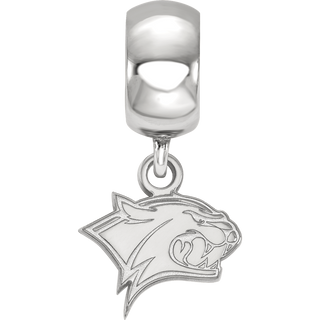 Sterling Silver Rhodium-plated LogoArt University of New Hampshire Wildcat Extra Small Dangle Bead Charm