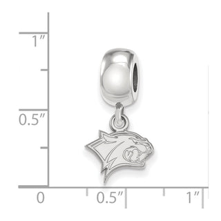 Sterling Silver Rhodium-plated LogoArt University of New Hampshire Wildcat Extra Small Dangle Bead Charm