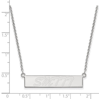 Sterling Silver Rhodium-plated LogoArt University of Southern Mississippi Small Bar 18 inch Necklace