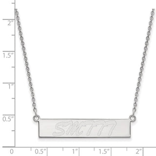 Sterling Silver Rhodium-plated LogoArt University of Southern Mississippi Small Bar 18 inch Necklace