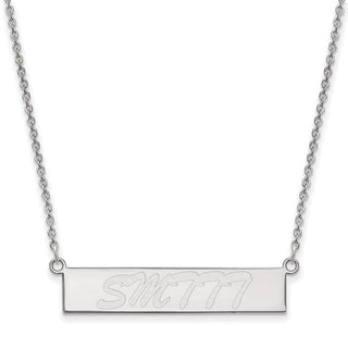 Sterling Silver Rhodium-plated LogoArt University of Southern Mississippi Small Bar 18 inch Necklace