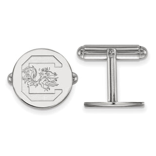 Sterling Silver Rhodium-plated LogoArt University of South Carolina Cuff Links