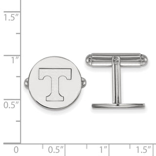 Sterling Silver Rhodium-plated LogoArt University of Tennessee Letter T Cuff Links