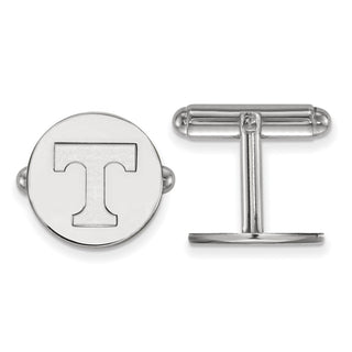 Sterling Silver Rhodium-plated LogoArt University of Tennessee Letter T Cuff Links