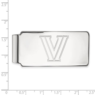 10k White Gold LogoArt Villanova University Letter V Money Clip