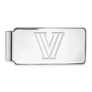 Sterling Silver Rhodium-plated LogoArt Villanova University Letter V Money Clip