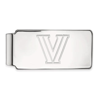 10k White Gold LogoArt Villanova University Letter V Money Clip