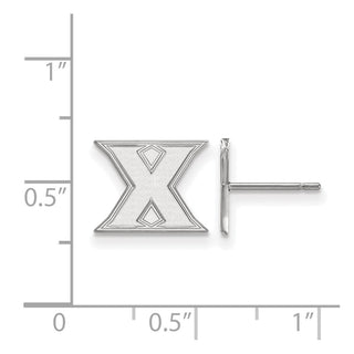 Sterling Silver Rhodium-plated LogoArt Xavier University Letter X Extra Small Post Earrings