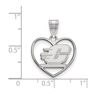 Sterling Silver Rhodium-plated LogoArt Central Michigan University Letter C Heart Pendant