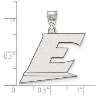 10k White Gold LogoArt Eastern Kentucky University Letter E Large Pendant