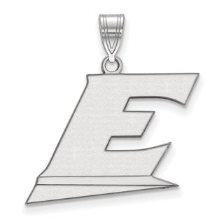 Sterling Silver Rhodium-plated LogoArt Eastern Kentucky University Letter E Large Pendant