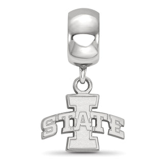 Sterling Silver Rhodium-plated LogoArt Iowa State University Extra Small Dangle Bead Charm