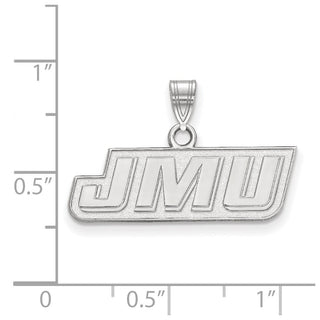 Sterling Silver Rhodium-plated LogoArt James Madison University J-M-U Small Pendant