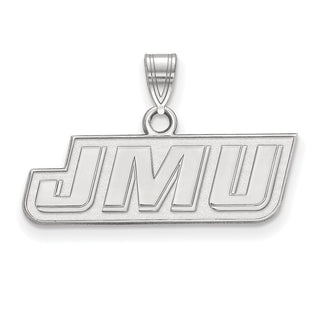 Sterling Silver Rhodium-plated LogoArt James Madison University J-M-U Small Pendant