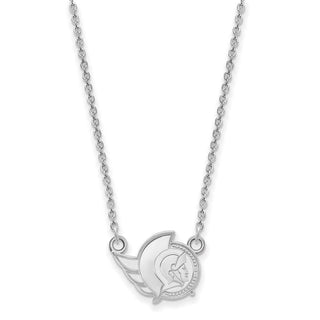 Sterling Silver Rhodium-plated NHL LogoArt Ottawa Senators Small Pendant 18 inch Necklace