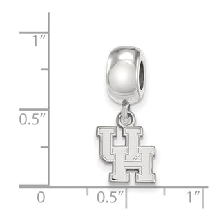 Sterling Silver Rhodium-plated LogoArt University of Houston U-H Extra Small Dangle Bead Charm