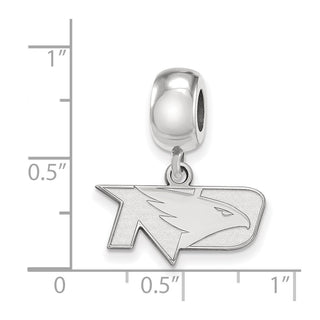 Sterling Silver Rhodium-plated LogoArt University of North Dakota Extra Small Dangle Bead Charm