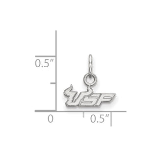 10k White Gold LogoArt University of South Florida U-S-F Extra Small Pendant