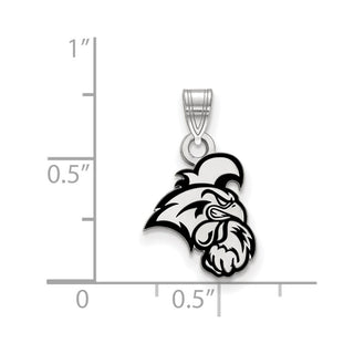 Sterling Silver Rhodium-plated LogoArt Coastal Carolina University Chanticleer Small Enameled Pendant