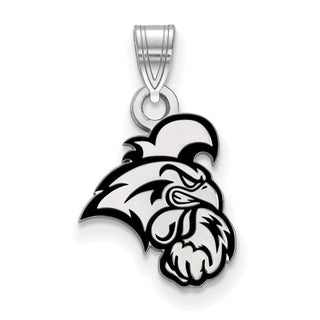 Sterling Silver Rhodium-plated LogoArt Coastal Carolina University Chanticleer Small Enameled Pendant