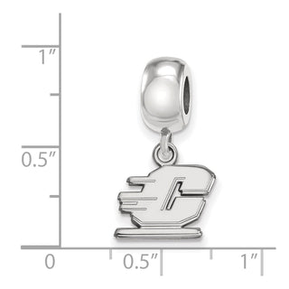 Sterling Silver Rhodium-plated LogoArt Central Michigan University Letter C Extra Small Dangle Bead Charm