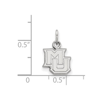 14k White Gold LogoArt Marquette University M-U Extra Small Pendant