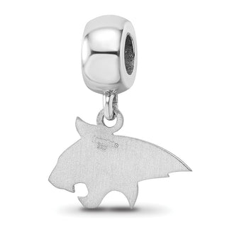 Sterling Silver Rhodium-plated LogoArt Montana State University Bobcat Small Dangle Bead Charm