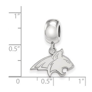 Sterling Silver Rhodium-plated LogoArt Montana State University Bobcat Small Dangle Bead Charm