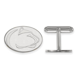 Sterling Silver Rhodium-plated LogoArt Penn State University Lion Cuff Links