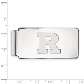 10k White Gold LogoArt Rutgers University Letter R Money Clip