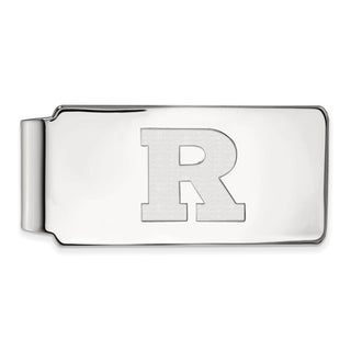 Sterling Silver Rhodium-plated LogoArt Rutgers University Letter R Money Clip