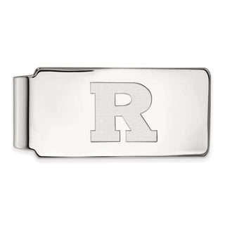 Sterling Silver Rhodium-plated LogoArt Rutgers University Letter R Money Clip