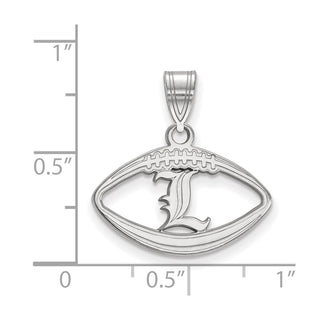 Sterling Silver Rhodium-plated LogoArt University of Louisville Letter L Football Pendant SS014UL