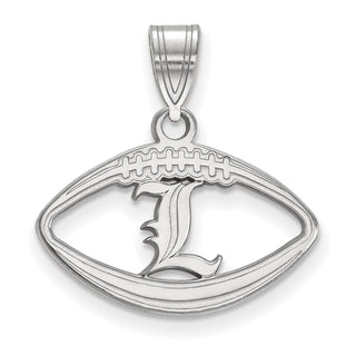 Sterling Silver Rhodium-plated LogoArt University of Louisville Letter L Football Pendant SS014UL
