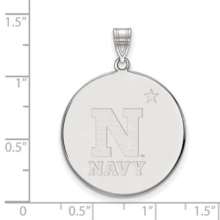 14k White Gold LogoArt US Naval Academy Extra Large Disc Pendant
