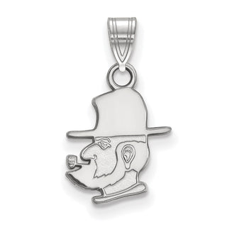 Sterling Silver Rhodium-plated LogoArt Appalachian State University Mountaineer Small Pendant