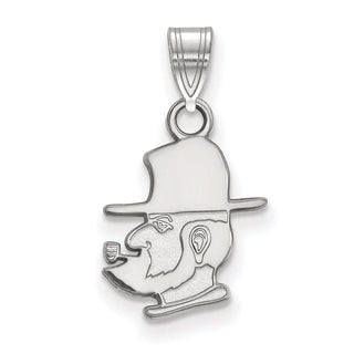 Sterling Silver Rhodium-plated LogoArt Appalachian State University Mountaineer Small Pendant