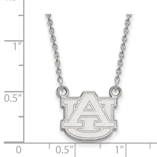 10k White Gold LogoArt Auburn University Small Pendant 18 inch Necklace