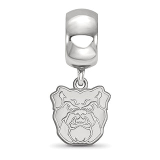 Sterling Silver Rhodium-plated LogoArt Butler University Bulldog Extra Small Dangle Bead Charm