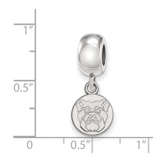 Sterling Silver Rhodium-plated LogoArt Butler University Bulldog Extra Small Dangle Bead Charm