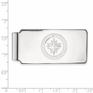 10k White Gold NHL LogoArt Winnipeg Jets Money Clip
