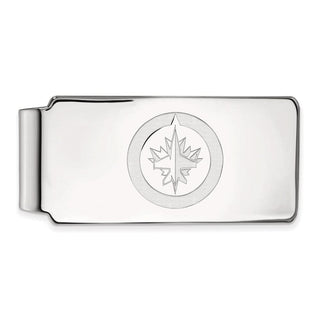 10k White Gold NHL LogoArt Winnipeg Jets Money Clip
