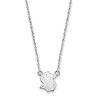 10k White Gold NHL LogoArt Seattle Kraken Small Pendant Necklace