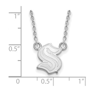 10k White Gold NHL LogoArt Seattle Kraken Small Pendant Necklace