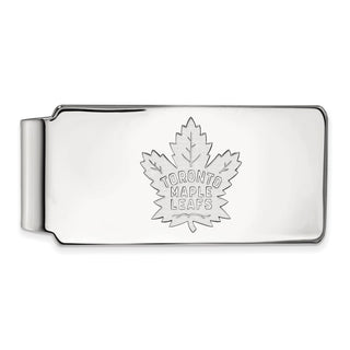 Sterling Silver Rhodium-plated NHL LogoArt Toronto Maple Leafs Money Clip