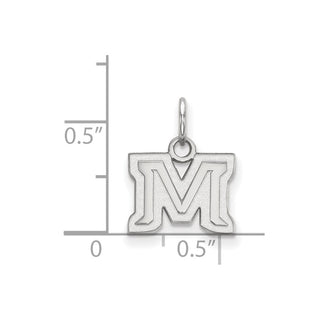 14k White Gold LogoArt Montana State University Letter M Extra Small Pendant