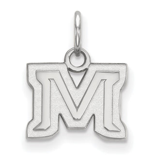 10k White Gold LogoArt Montana State University Letter M Extra Small Pendant