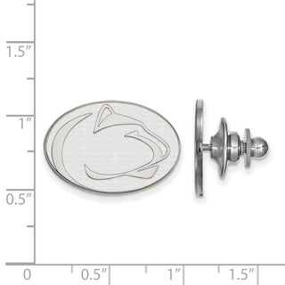 Sterling Silver Rhodium-plated LogoArt Penn State University Lion Lapel Pin